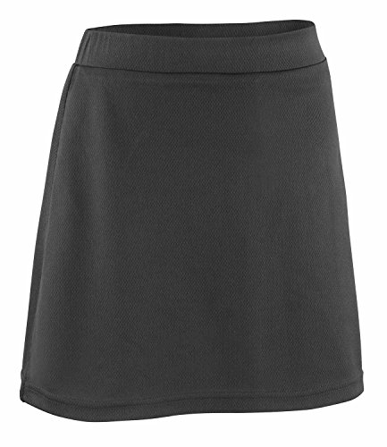 Jupe-short de hockey junior Spiro tissu léger noir pour fille