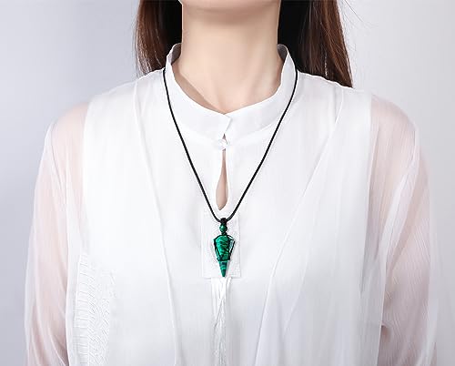 Image of XIANNVXI Healing Crystal Necklace for Men Jewelry Gift | Adjustable Black Rope Natural Gemstone Pendant