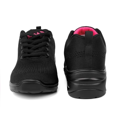 Women Dance Sneakers Jazz Shoes Lace-up Sneaker,Air Cushion Mesh Slip Jazz Dance Shoes Platform Split Sole Athletic Walking Dance Shoes3