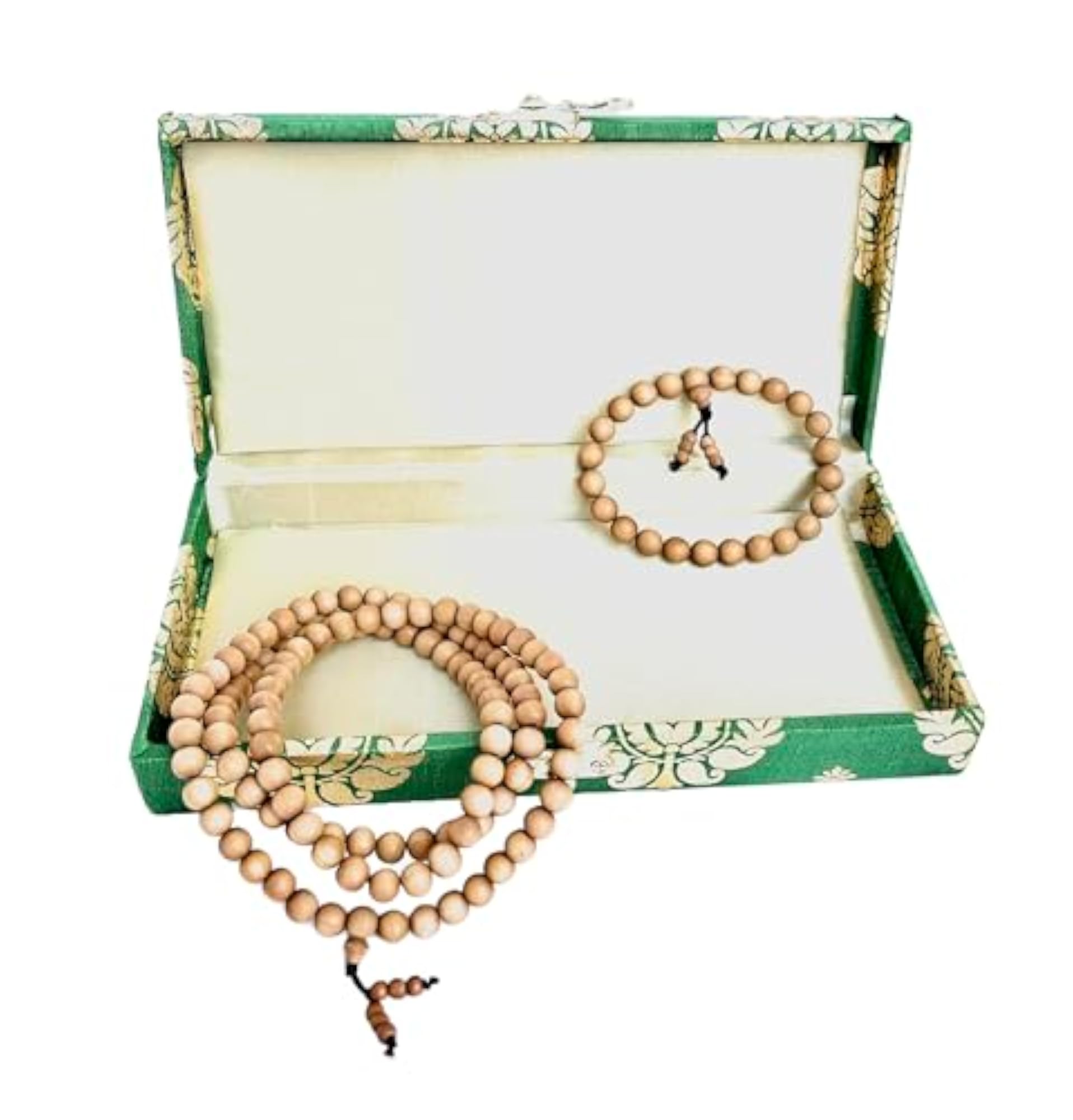Indian Sandalwood Bead Bracelet Gift Box Set, Unisex