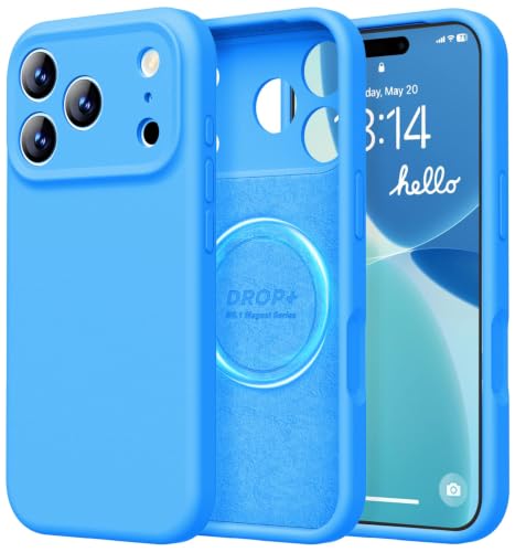 Image of LOVE 3000 Designed for iPhone 17 Pro Case, Premium Silicone [Compatible with Magsafe][Soft Anti-Scratch Microfiber Lining] Shockproof Protective Phone Case for Men Women 6.3 inch, Blue
