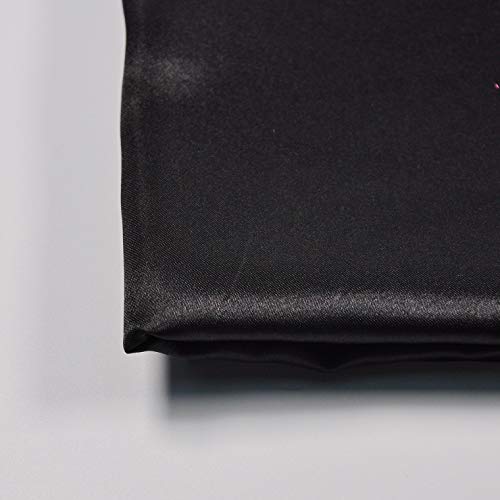 Image of Charmeuse Satin Black Fabric, 60 inch Wide, Silky, for Wedding,Bridal,Decoration, Fashion,Apparel Crafts by 1Yard