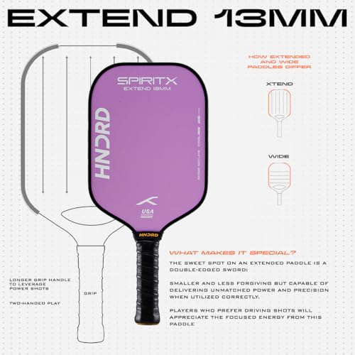 Image of Hundred Spirit X Pop - Pickleball Paddle | 13mm Core | Wide Body Power Paddle | Enhanced Sweet Spot | Ideal for Beginners & Intermediate Players | Free Paddle Bag