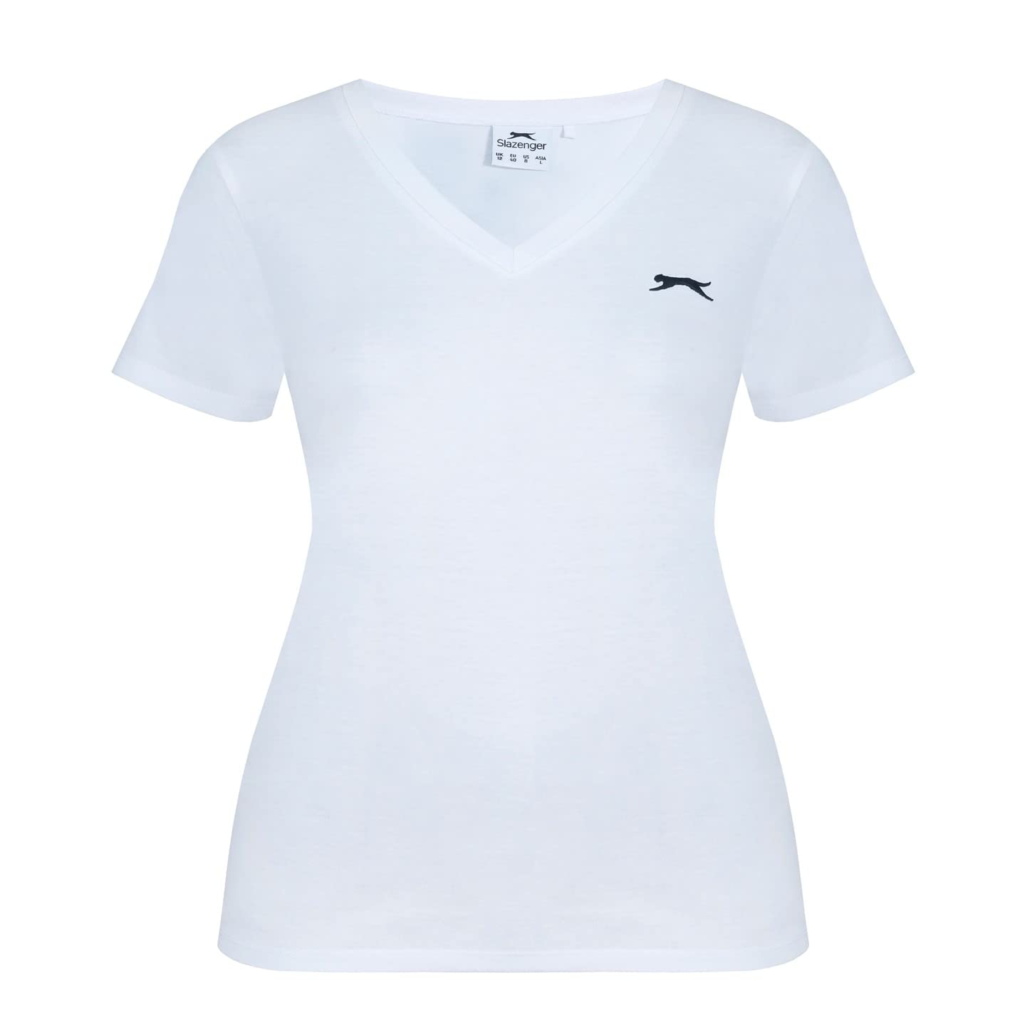 Slazenger Women's White V Neck T-Shirt Xxl