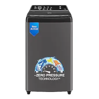 Godrej 7.5 Kg 5 Star Zero Pressure Technology Fully-Automatic Top Load Washing Machine Appliance (WTEON VLVT 75 5.0 FDTN MTBK, Metallic Black, With 26 Flexi Wash Programs)