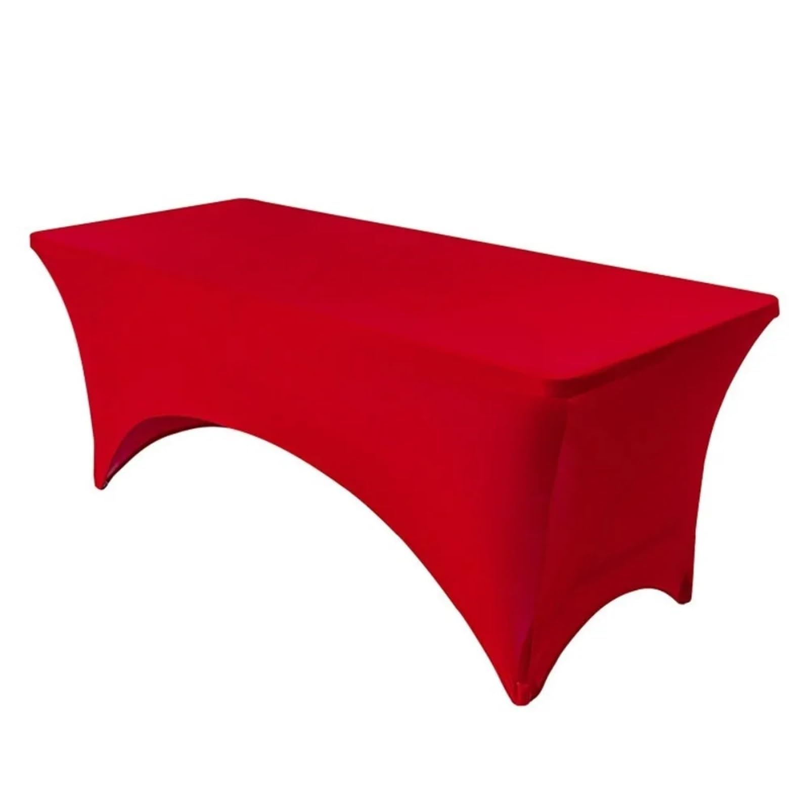 EKalgretrA Table Cloth 6FT/4FT Table Cover Rectangular Tight Fitted Spandex Tablecloth Stretch Elastic Cocktail Decoration Dining Tables(Red-6FT)