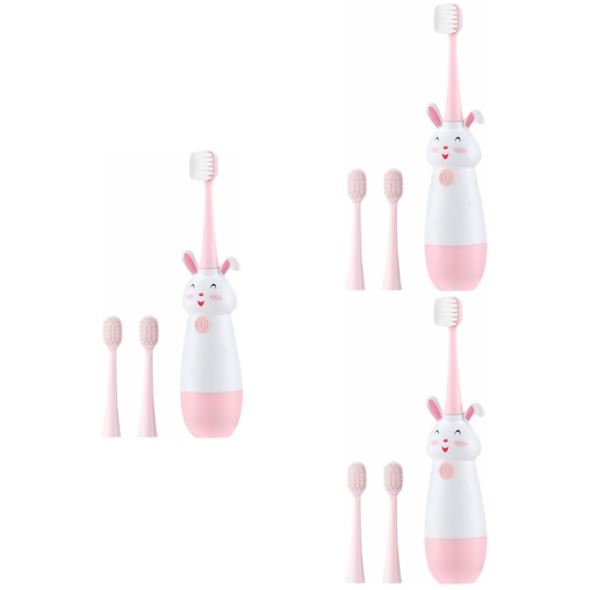 Healeved 3 Set spazzolino elettrico ragazzo sonico scovolini dentali spazzolino denti scovolino denti spazzolino elettronico ricaricabile pulisci denti elettronico addominali rosa