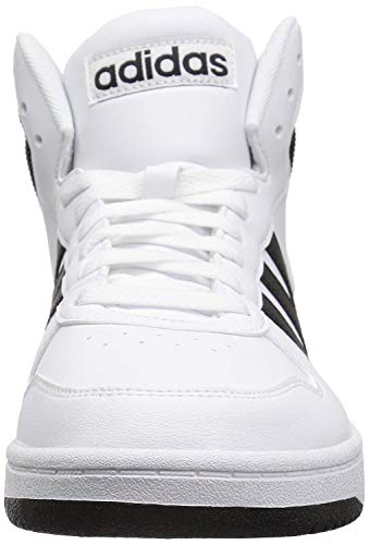 adidas Men's Hoops 2.0 Mid Basketball Shoe, white/black/black, 8.5 M US