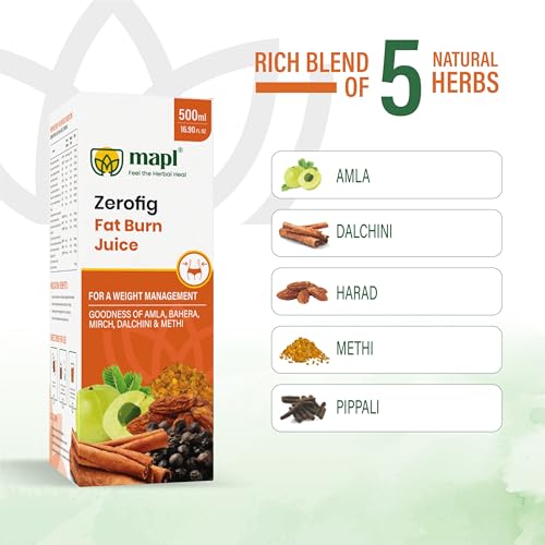 Image of MAPL Zerofig Fat Burn Juice Ayurvedic Herbal Drink With Amla, Saunth And Pippali Supports Weight Management, Metabolism And Digestion For Active Lifestyle 500 ml