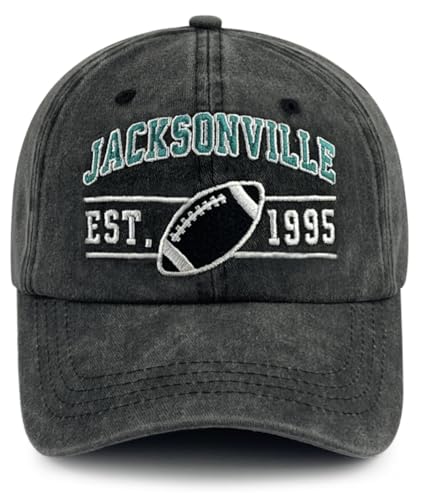 Terojnkl Embroidered City Football Hat for Men Women, Adjustable Unisex Cotton Fans Baseball Cap