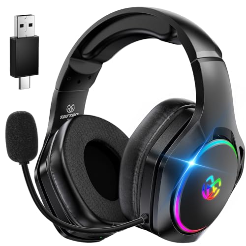 Tatybo Wireless Gaming Headset for Ps5 Ps4 PC, 2.4GHz...