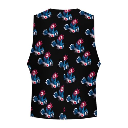 Canadian-Jay-Bluebird Men's Suit Vest Slim Fit Business Dress Party Pattern Waistcoat Vest Top4