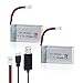 2PCS 3.7V 650mAh Lipo Batería with USB Charger for RC UAV Drone Vehicle Syma Heliway Skytech Cheerson MJX & 8520 Motors