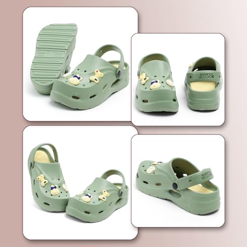 Image of Women Clogs Sandals with Back Strap | Lightweight EVA Cartoon Charm Slip-On Shoes for Womens & Girls | Anti-Slip Comfortable Everyday Wear