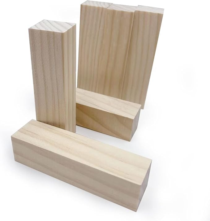 4 Inch Wood for Carving, 5 PCS Unfinished Craft Cubes, Rectangular Wooden Blocks for DIY Carving, Large Unfinished Whittling Wood Blank Blocks for Kids or Adults (4×1.5×1.5 Inch) - Image 8 thumbnail
