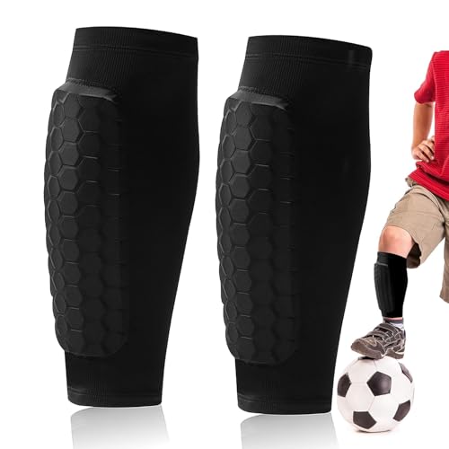 2026 New Shin Guards Pads Socks Shin Pads for Youth Adult Ski Shin Guards Calf Compression Sleeve with Honeycomb Pads Lightweight Calf Protective Gear for Boys Girls Men(XL)