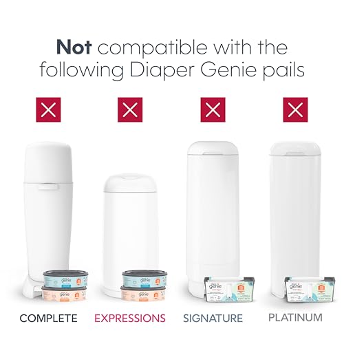 Image of Diaper Genie Pails Diaper Genie Refill, Jumbo Square | Continuous Film | Holds 810 Newborn Diapers | Pack of 2 | Odor-Locking Barrier Technology | Compatible with Select, Premier, Classic & Compact