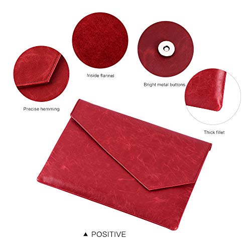 Bolsa de couro PU vintage clutch A4 envelope arquivo