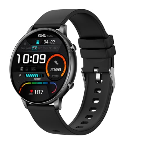 XIEFEI Smartwatch G28 Bluetooth Talk Reloj de pantalla redonda de 1.38 pulgadas, monitor de salud, modo multideporte (negro)