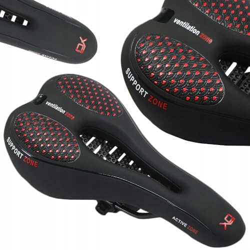 Sillín de Bicicleta para Montaña o Carretera | Ergonomico, Comodo y Transpirable - Alcochado con Gel | Asiento Bici MTB o Carretera de Alto Rendimiento - 28 x 13 cm