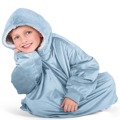 Image of Bare Home Wearable Blanket Hoodie - Soft Plush Sherpa - Warm and Cozy - Oversized Wearable Blanket