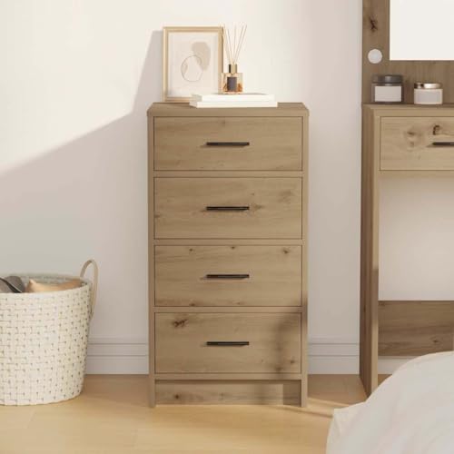 Aparador de madera de roble Artisan de 75 cm de alto con 4 cajones de almacenamiento 5