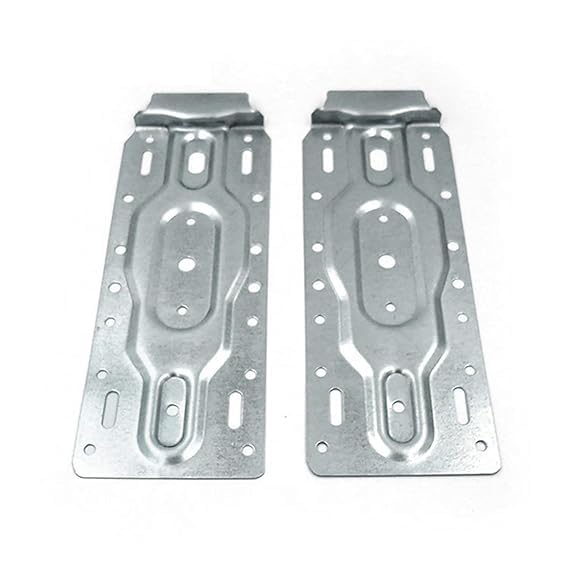 Metal Mounting Bracket Plates, Galvanised Steel, Slotted Holes, Set of 2, Silver-picture-13