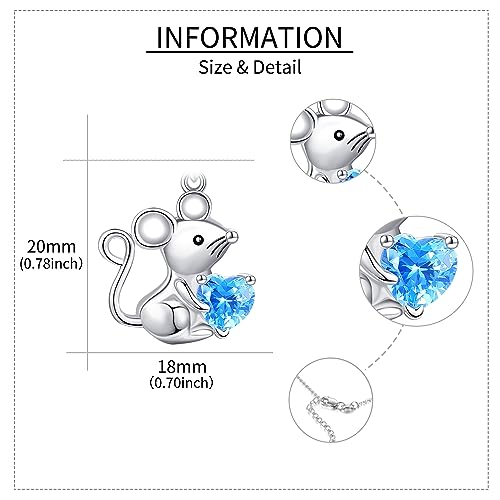 Animals Gift 925 Sterling Silver Cute Dog/Mouse Necklace Jewelry Gifts For Women Dog Lover4