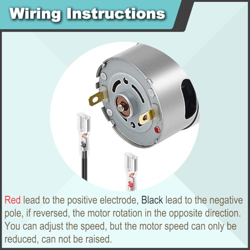 JYUDAUFU DC 12V 107RPM Getriebe-Mikromotor Elektrisches Untersetzungsgetriebe mit hohem Drehmoment Zentrischer Ausgang Getriebemotor für DIY mit Halterung, Federdraht, Kupplung