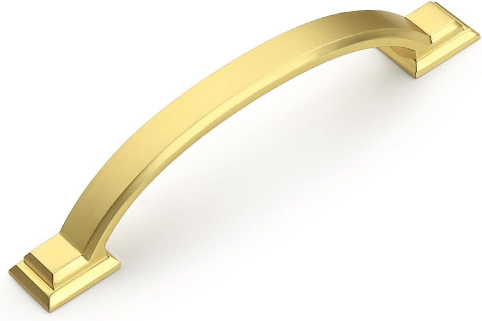 Mengico 15 Pack 5 Inch (128mm) Black Arch Cabinet Pulls - Matte Black Zinc Alloy Drawer Handles for Kitchen & Bathroom, Modern Cabinet Hardware