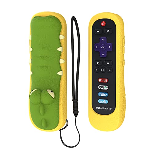 TCL Roku RC280 Remote Case SIKAI Silicone Shockproof Protective Cover For Roku 3600R / TCL Roku RC280 TV Remote [RoHS Tested Material] Skin-Friendly Anti-Lost With Remote Loop (Crocodile)