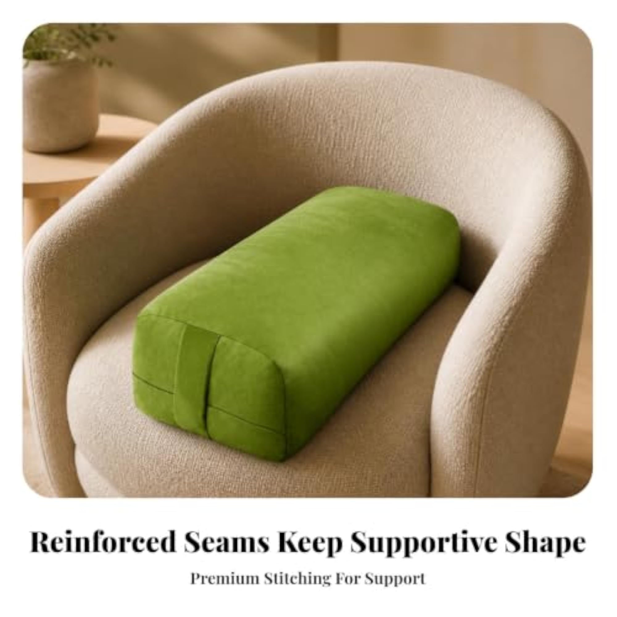Supportive Rectangular Meditation Pillow with Smooth Cover