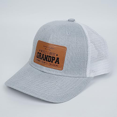 Image of Men's Hat Gifts - Men Cap Gifts for Christmas Father's Day Birthday Trucker Hat Leather Pattern Baseball Cap