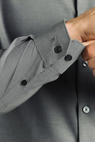 Image of Louis Philippe Men's Slim Fit Easy to Iron Everyday wear Premium Cotton Full Sleeve Solid Formal Shirt