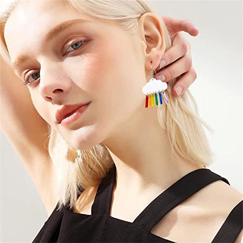 ONLYJUMP Cute Clouds Lightning Bolt Earrings for Women Creative Acrylic Transparent Earrings Lovely Clouds Rainbow Lightning Raindrop Earrings Cartoon Sweet Funny Earrings3