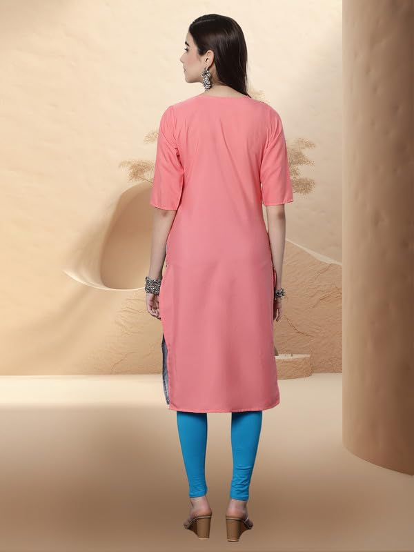 Pinkmint Women's Crepe Digital Print Straight Kurta [Pack Of 6]