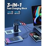 [2 Pack] USB C Charger Block 160W, 3-Port GaN Super Fast Charger, Dual 65W Type C Charging Block, Foldable QC3.0 Laptop Fast Charging Adapter for MacBook, iPhone, Samsung, Galaxy, iPad, Android, Black - Image 2