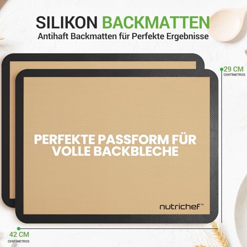 NutriChef Silikon Backmatte 42 x 28 cm – Dauerbackfolie für Backblech – Ansicht 2