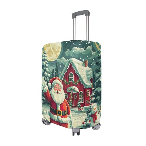 Joisal Suitcase Covers Luggage Protector Cute Baggage Flower Flight Travel Suitcase Sleeve Christmas Scene Santa Claus Snowman, M, Fits 22-24 Inch Case3