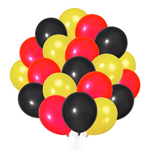 Image of 300 Pack Black Red Yellow Balloons 100 of each of the 3 colors 12 inch Black Red and Yellow Latex Party Balloon Bulk for Various Party Events Decorations