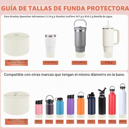 Miniatura 5 de Saluoke Juego De 8 Accesorios Para Stanley Cup,Contiene Tapas Para Pajitas,Tapones De Silicona A Prueba De Fugas,Botas De Silicona Para Stanley Cup 2.0 1,2l 850ml,Taza No Incluida Crema