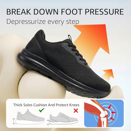 Image of Women Wide Toe Commute Walking Shoes Lace Up Size 6-11 US