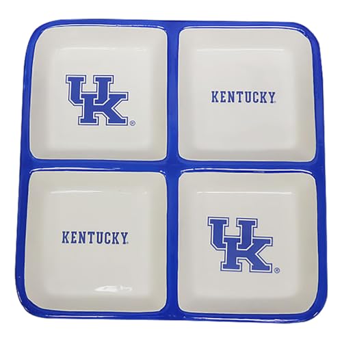 The Memory Company Officially Licensed NCAA 4 Section Square Tray – Perfect for Game Day & Collectibles, University of Kentucky