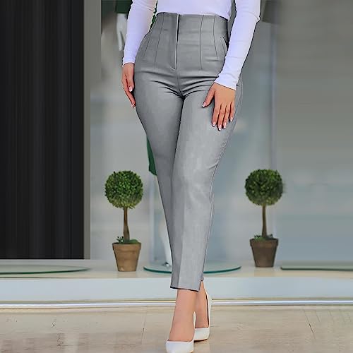 Dress Pants for Women Pleated High Waisted Work Pants Slim Fit Straight Leg Office Trousers Business Casual Outfits2