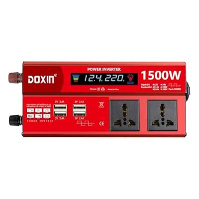 MLMKML Power Inverters 1000W 1500W 2000W 12/24V DC to 110/120/220/240V AC Converter for Vehicles USB Ports Car Charger Adapter with a Cigarette Lighter Ports Plug Outlet(1500W)