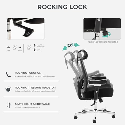 Image of Big and Tall Office Chair 700lbs with Ergonomic W Wide Thick Seat Cushion, Oversized Mesh Desk Chair with Adjustable Lumbar for Heavy People, Computer Chair with 4D Armrest Headrest