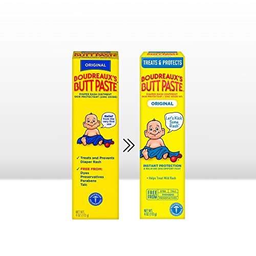 Boudreaux's Butt Paste Original Diaper Rash Cream, Ointment For Baby, 4 Oz Tube, 3 Pack #TOP1