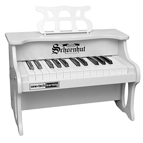 Schoenhut White Digital Piano - Grand Piano for Kids and Toddlers - Digital White Keyboard Piano - Tabletop Learn to Play Piano - Baby Grand Piano Develops Memory