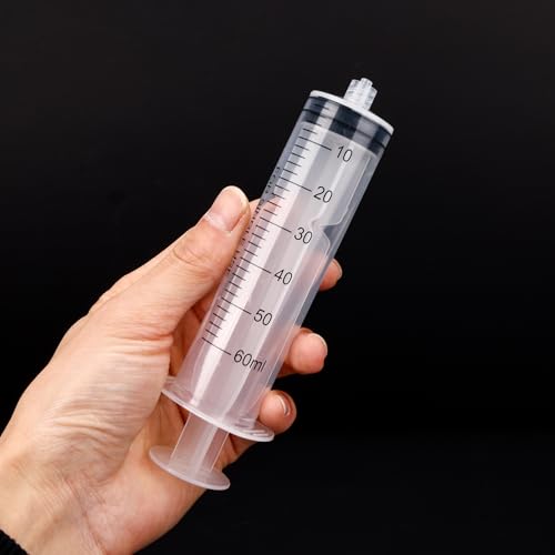 Image of 2pcs 60ml Plastic Syringes with 2pcs 13in Tubing and Luer Connections | Individually Sterile Packed, Luer Connection Tips, 2 Tubes & 2 Nozzles, for Measuring, Watering, Refilling & Feeding