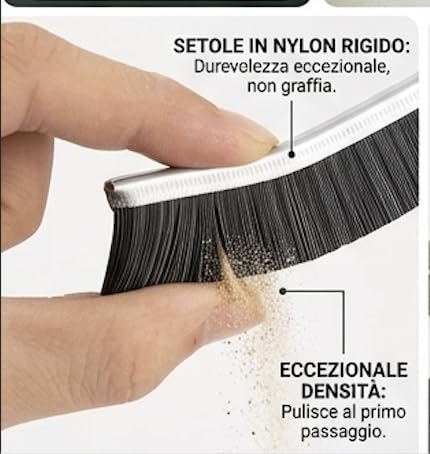 Spazzole per Pulizia Set da 3 Pezzi – Raschietto Multifunzione Premium in Acciaio Inox e PP – Per Cucina, Bagno, Fornelli, Fughe, Frigorifero – Impugnatura Ergonomica Antiscivolo – Riutilizzabili - 4